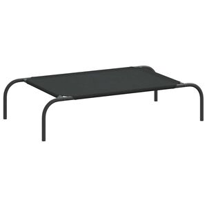vidaXL Podwyższone legowisko dla psa czarne 90x50x20 cm