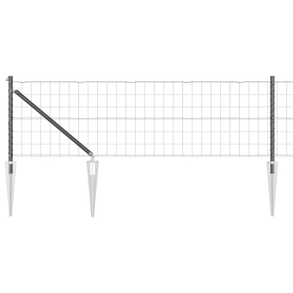 vidaXL Ogrodzenie z słupkami Szary 0.6 x 25 m Stal