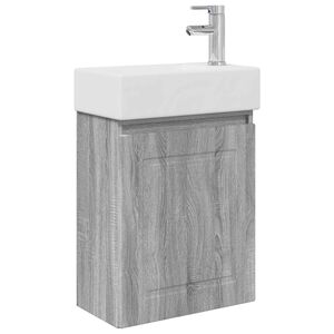 vidaXL Jednostka toaletowa z kranem Szary Sonoma 45,5 x 22,5 x 84 cm