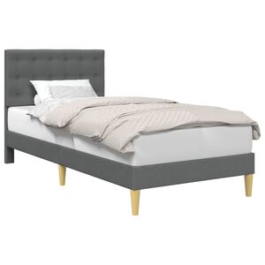 vidaXL Ramka ł&oacute;żka Z zagł&oacute;wkiem ciemnoszary 80 x 200 cm tkanina