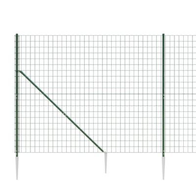 vidaXL Ogrodzenie z siatki, z kotwami, zielone, 2x25 m