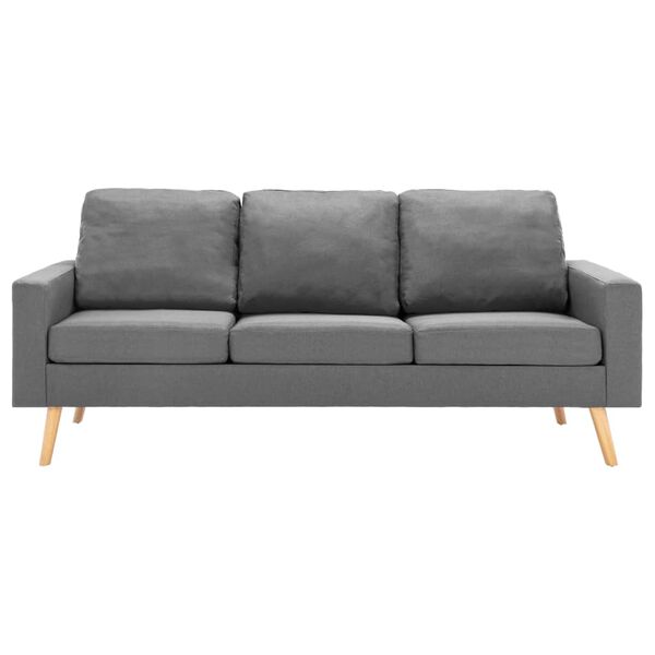 vidaXL 3-osobowa sofa, jasnoszara, tapicerowana tkaniną