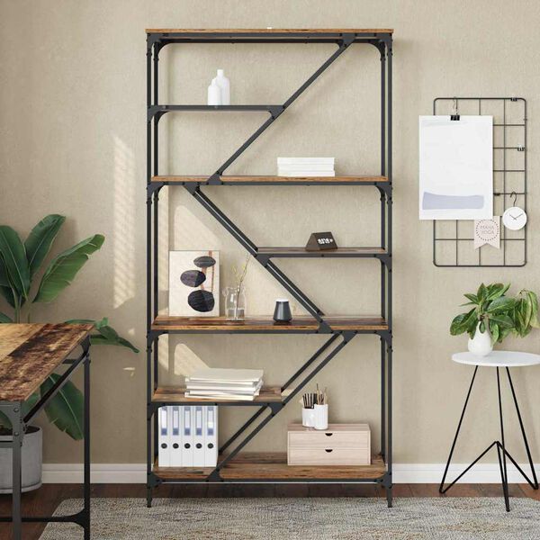 vidaXL P&oacute;łka na książki Stare drewno 91 x 36 x 176 cm