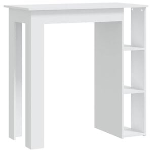 vidaXL Stolik barowy z p&oacute;łkami, biały, 102x50x103,5 cm