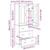 vidaXL Highboard 2 pcs Dąb rzemieślniczy Materiał drewnopochodny