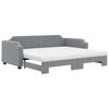 vidaXL Sofa rozsuwana z materacami, jasnoszara, 100x200 cm, tkanina
