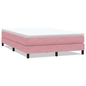 vidaXL Ł&oacute;żko typu Box Spring bez materaca R&oacute;żowe 160x210 cm Aksamit