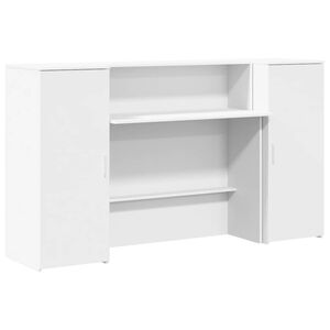 vidaXL Biurko recepcyjne białe 180x50x103,5 cm Drewno konstrukcyjne
