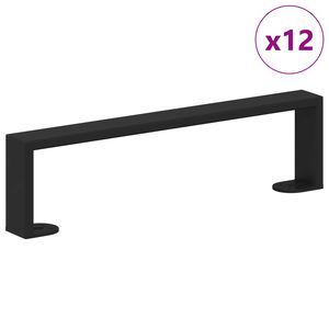vidaXL N&oacute;żki meblowe 12 pcs Czarny 37,6 x 4 x 10 mm Żelazo