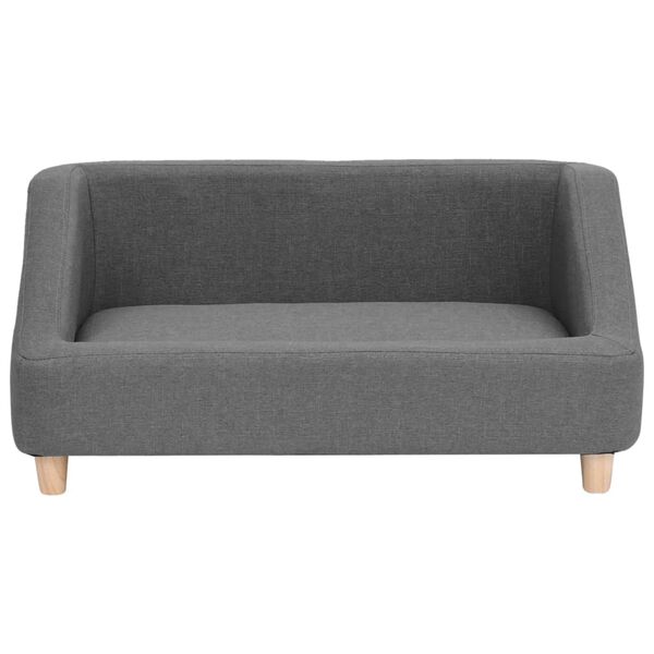 vidaXL Sofa dla psa, szara, 85x50x39 cm, lniana