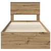 vidaXL Ramka ł&oacute;żka Z zagł&oacute;wkiem Dąb rzemieślniczy 90 x 190 cm