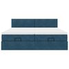 vidaXL Rama ł&oacute;żka otomana z materacami, niebieska, 180x200 cm, aksamit