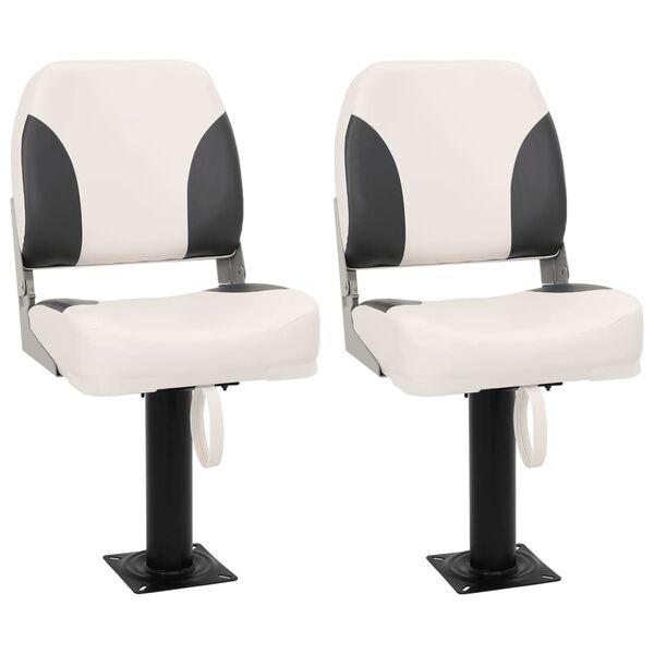 vidaXL Składane siedziska do łodzi, 2 zestaw, z niskim oparciem