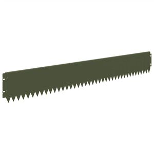 vidaXL Krawężnik do trawnika 10 szt. 103 x 15 cm Stal Oliwkowy zielony