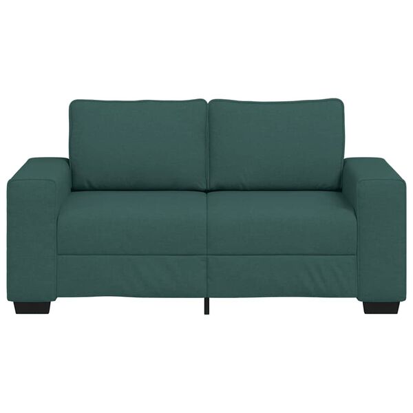 vidaXL Sofa 2-osobowa Ciemnozielona 160x77x82 cm Tkanina