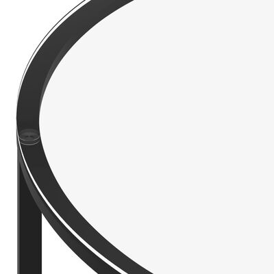 vidaXL Stolik kawowy, czarna rama i marmur, szkło hartowane, 70 cm