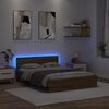 vidaXL Ramka ł&oacute;żka Ze LED Lights Dąb rzemieślniczy 140 x 200 cm