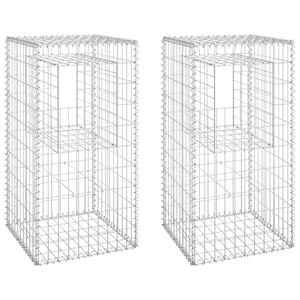 vidaXL Słupki gabionowe, 2 szt., 50x50x100 cm, żelazo