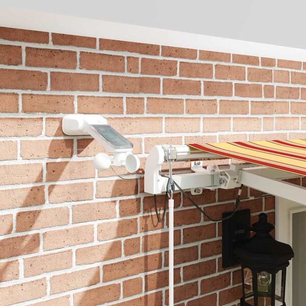 vidaXL Markiza zwijana Ze LED Lights Ż&oacute;łty i pomarańczowy 500 &times; 300 cm