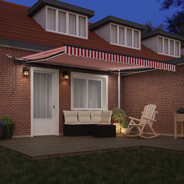 vidaXL Tkanina Zadaszenia z Czerwony i Biały 400 &times; 300 cm Poliester