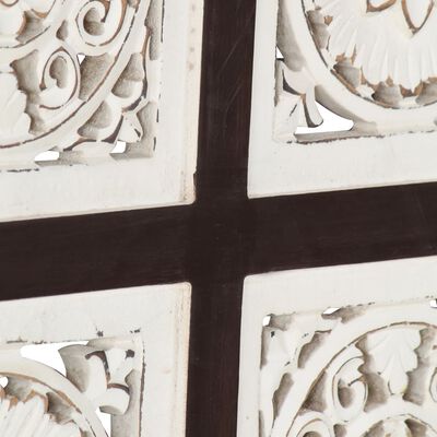 vidaXL Ręcznie rzeźbiony panel ścienny, MDF, 60x60x1,5 cm, brąz i biel