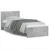 vidaXL Rama ł&oacute;żka z wezgłowiem, szarość betonu, 90x200 cm