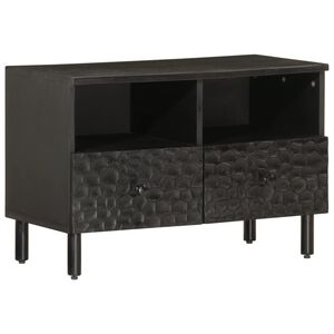 vidaXL Szafka pod telewizor, czarna, 70x33x46 cm, lite drewno mango