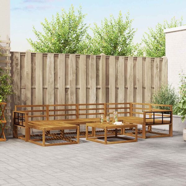 vidaXL Zestaw sof na zewnątrz 7 pcs Naturalny Lite Drewno Akacji