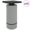 vidaXL N&oacute;żki meblowe Regulowany 12 szt. Biały 64 x 64 x 100 mm PP