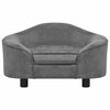 vidaXL Sofa dla psa, szara, 67x47x36 cm, pluszowa