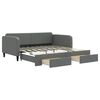 vidaXL Sofa rozsuwana z szufladami, ciemnoszara, 90x190 cm, tkanina