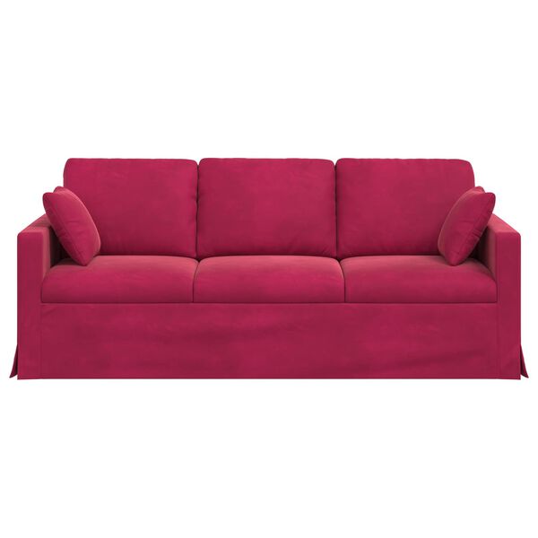 vidaXL Sofa Czerwone wino