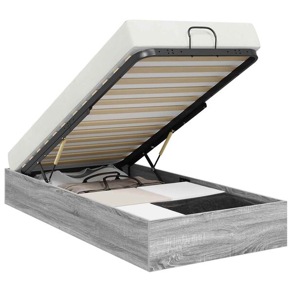 vidaXL Ł&oacute;żko otomanowe Szary Sonoma 193 x 120 x 25 cm Płyta wi&oacute;rowa