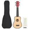 vidaXL Ukulele sopranowe z pokrowcem, dla dzieci, naturalne, 23