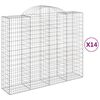 vidaXL Kosze gabionowe, 14 szt, 200x50x160/180cm, galwanizowane żelazo