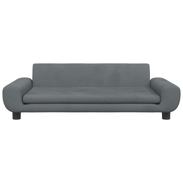 vidaXL Sofa dla dzieci, ciemnoszara, 100x54x33 cm, aksamit