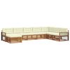 vidaXL Zestawy sof 8 pcs Naturalny i Kremowy Lite Drewno Akacji