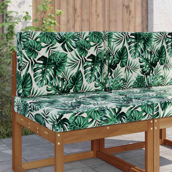 vidaXL Poduszka do sofy na zewnątrz 2 pcs Wz&oacute;r liścia Poliester