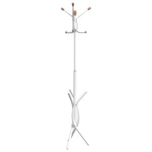 vidaXL Stojący wieszak na płaszcze, biały, 176 cm, malowane żelazo