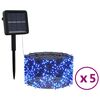 vidaXL Solarne lampki dekoracyjne, 5 szt., 5x200 LED, niebieskie