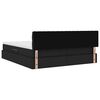 vidaXL Ł&oacute;żko Ze LED Lights Z zagł&oacute;wkiem Czarny 180 x 200 cm tkanina