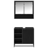 vidaXL Zestaw mebli łazienkowych z szufladą z p&oacute;łką 2 pcs Czarny Dąb