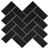 vidaXL Płytka w jodełkę 10 szt. Czarny 30 x 30 cm Poliuretan i PET