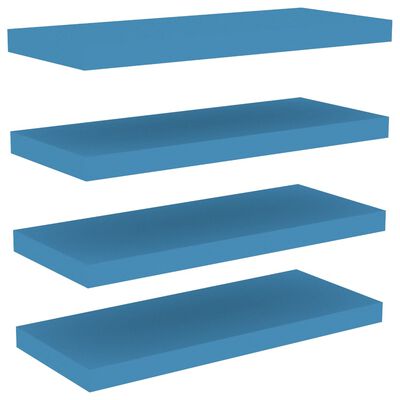 vidaXL Półki ścienne, 4 szt., niebieskie, 60 x 23,5 x 3,8 cm, MDF