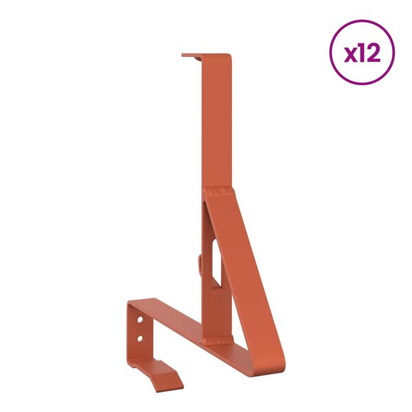 vidaXL Wsparcie dla zabezpieczenia śniegu 12 pcs Czerwony Stal