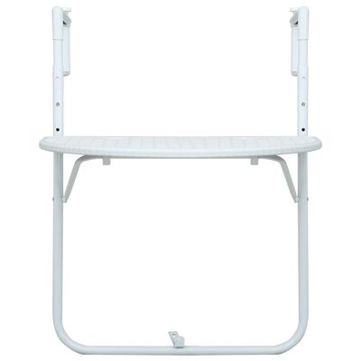 vidaXL Wiszący stolik balkonowy, biały, 60x64x83,5 cm, plastikowy