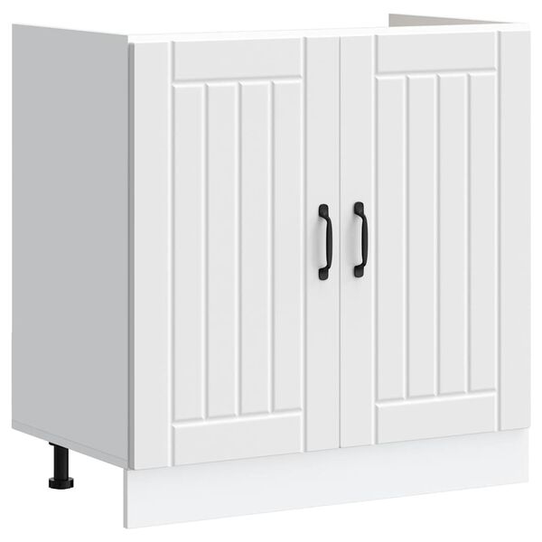 vidaXL Szafka pod zlewozmywak &bdquo;Lucca&rdquo; z białego drewna klejonego