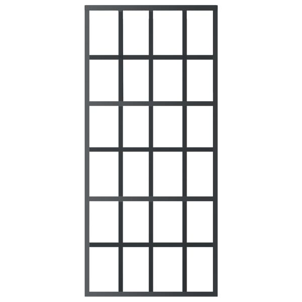 vidaXL Drzwi przesuwne z osprzętem, szkło ESG i aluminium, 90x205 cm