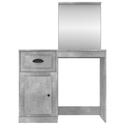 vidaXL Toaletka z lustrem, szarość betonu, 90x50x132,5 cm