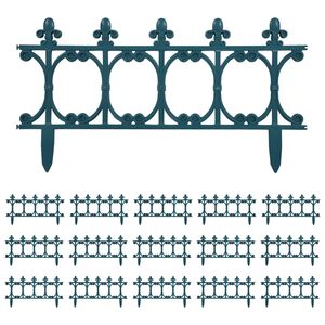 vidaXL Obrzeża trawnikowe, 16 szt., zielone, 10 m, PP